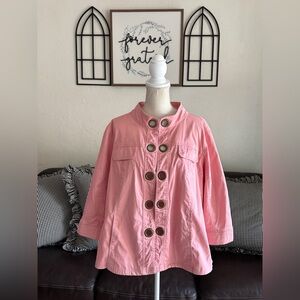 Vintage Y2K Mock Neck Jacket Metal Details Size 2X Retro